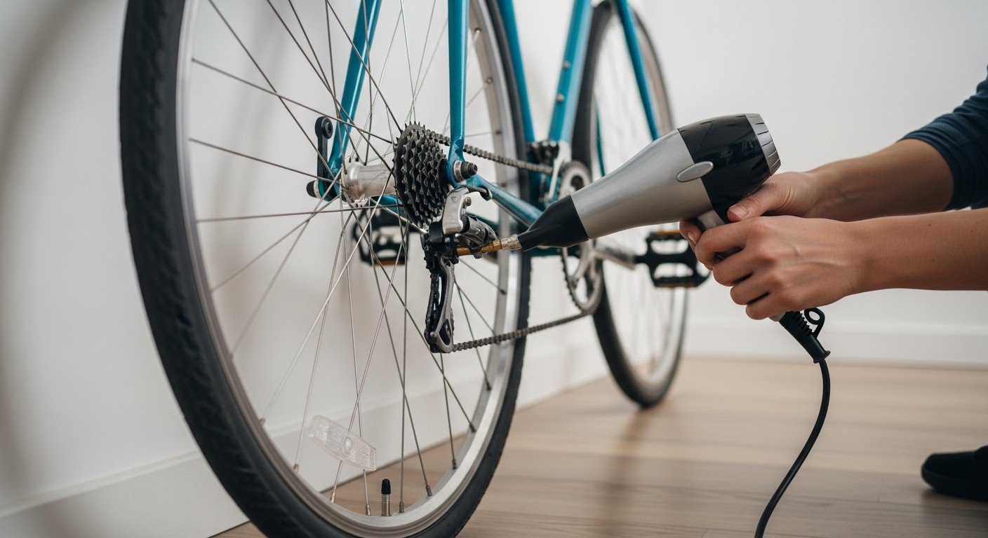 Como encher pneu de bicicleta com secador de cabelo