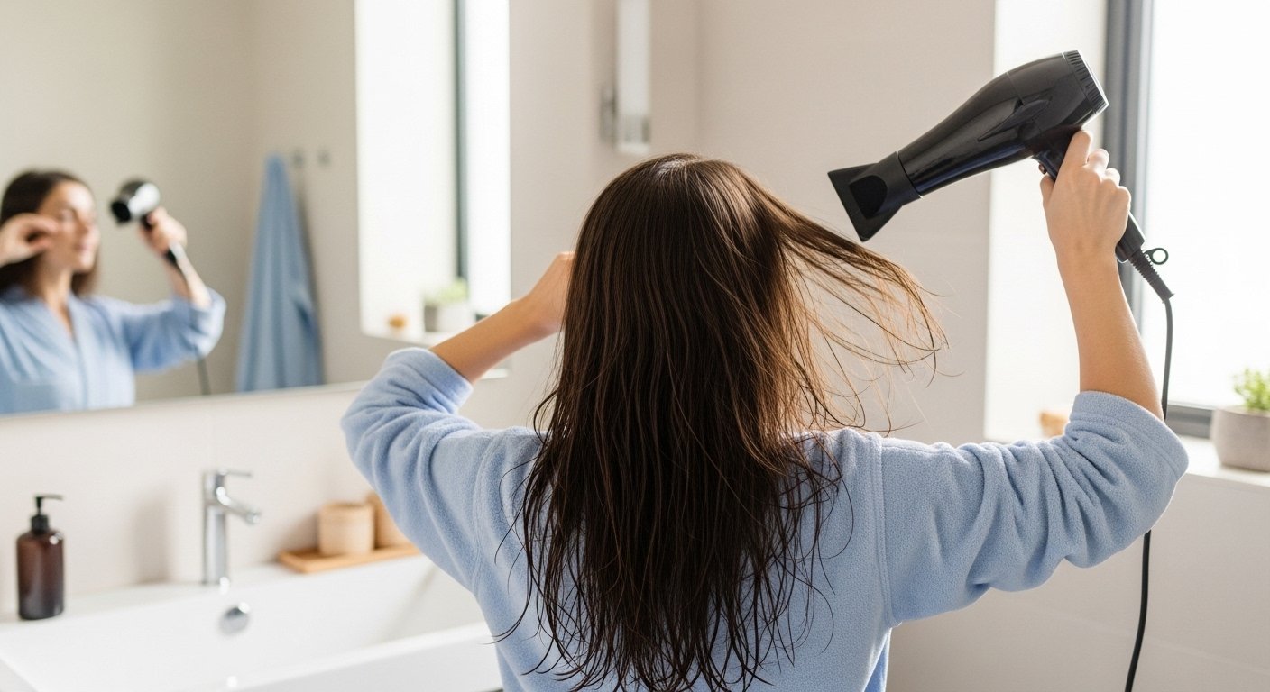 Depois de hidratar o cabelo, pode secar com secador