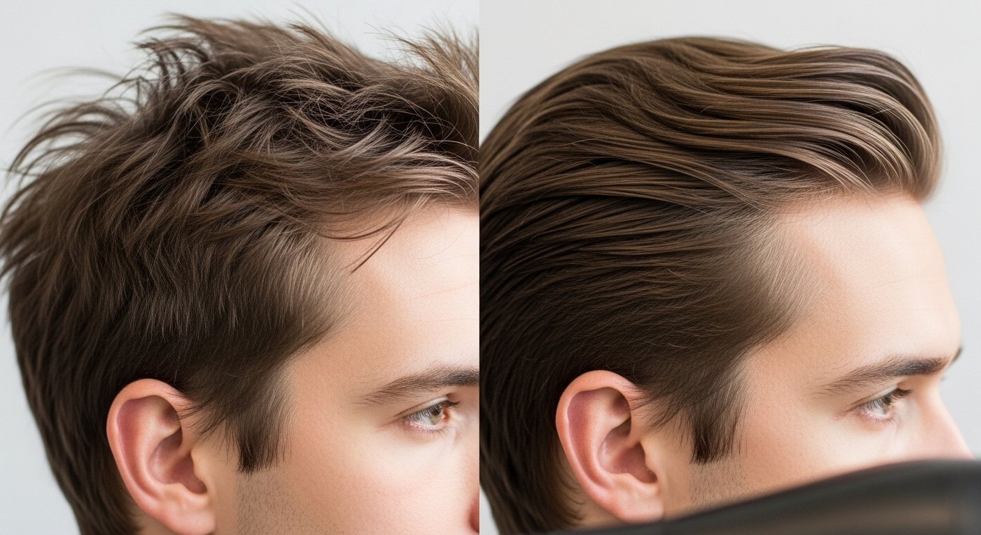 penteados masculinos sem frizz